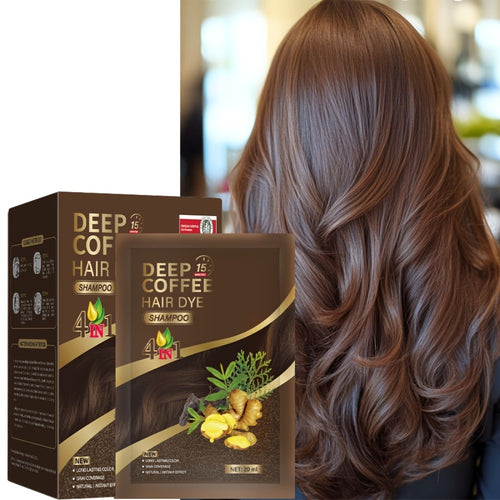 1 Box Of 10 Packs Of Portable Individual Packaging, Black/dark Brown/chestnut/coffee Shampoo-shampoo, Three-in-one Hair Dye Shampoo Natural Hair Dye Deep Cleansing Shampoo, Suitable for Men And Women