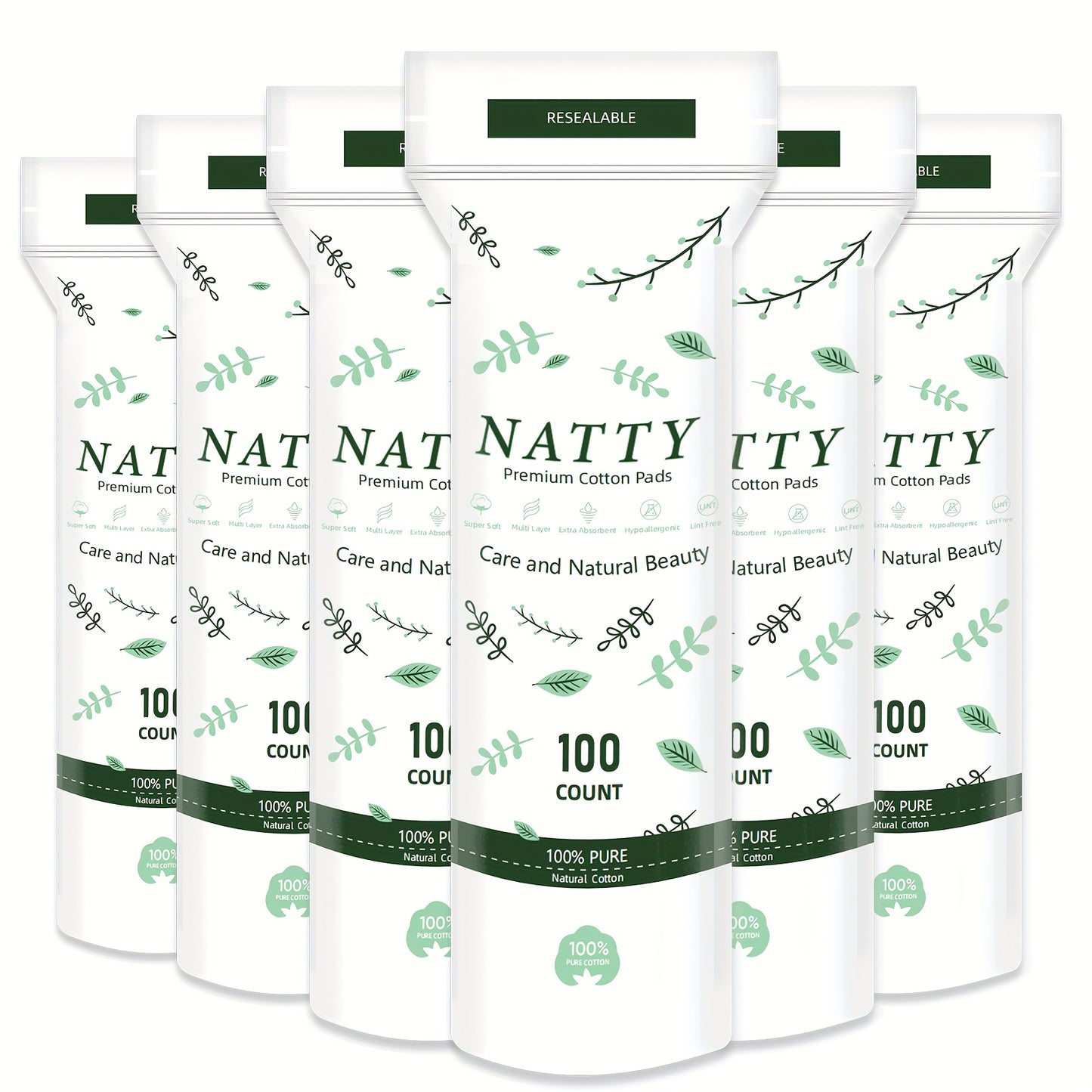 Makeup Remover Pads 600 Count Soft Hypoallergenic Lint-Free Cotton Rounds - 360° Locking Edge Unscented Absorbent Disposable Face Pads for Makeup Removal Toner Skincare Women