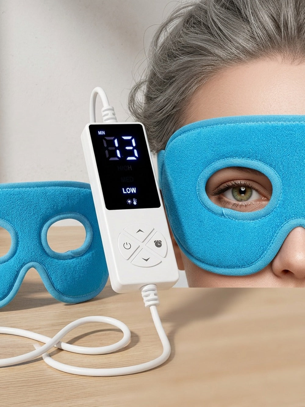 Heated Eye Mask, Sinus Relief Eye Mask Warm with 3 Temperature And 5 Timer Settings, Extra Large Heated Eye Mask Electric Face Pad Sinus Pressure Relief, Tension Relief Unique Gift for Women, Local Warehouse Shipment. Gift for Mom