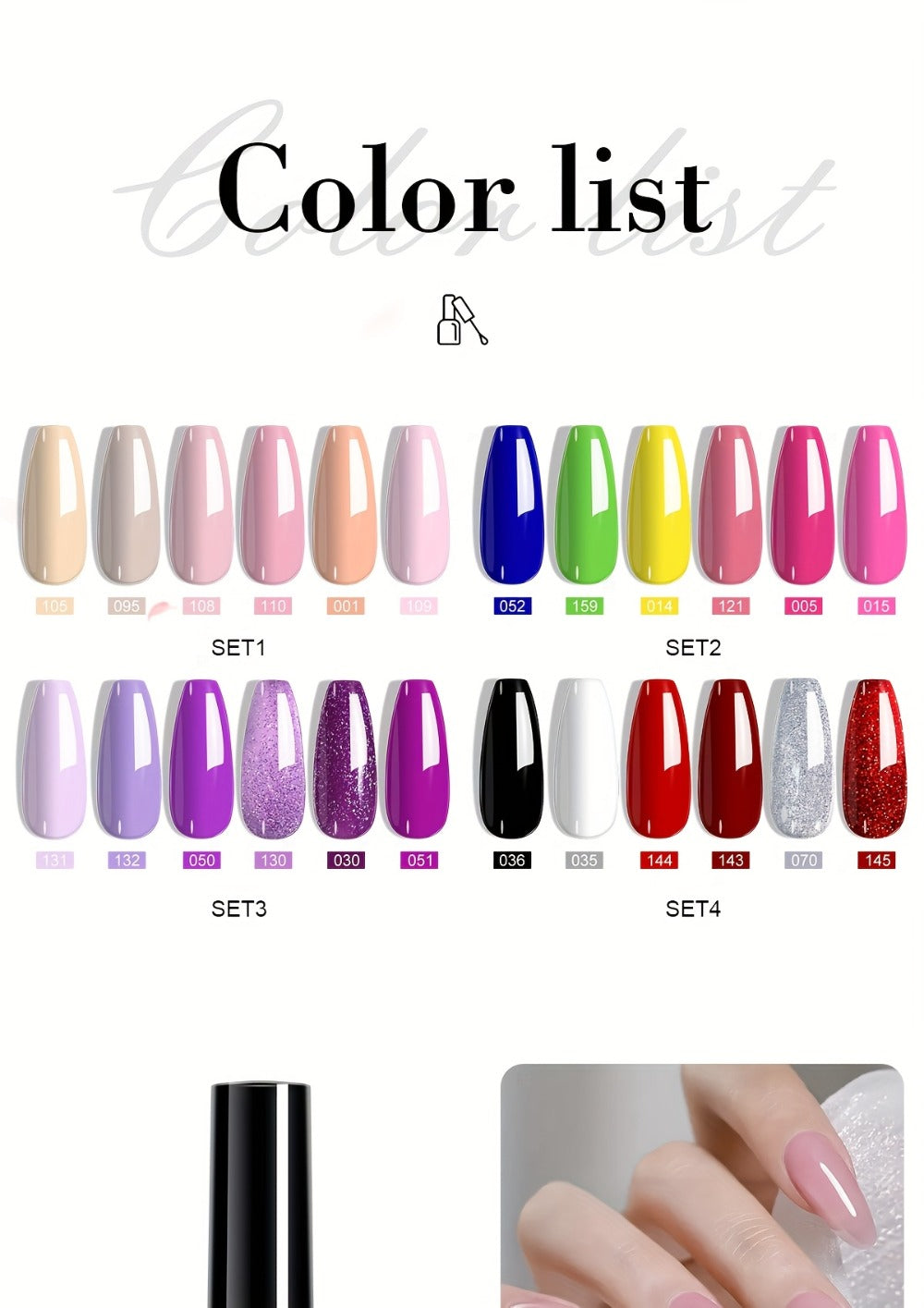 Gel Nail Polish Set 6pcs Hypoallergenic - Fall & Winter Glitter and Solid Colors Soak-Off UV LED Gel, Toxin-Free Long-Lasting Home DIY Nail Art Kit, Gift for Nail Lovers & Christmas