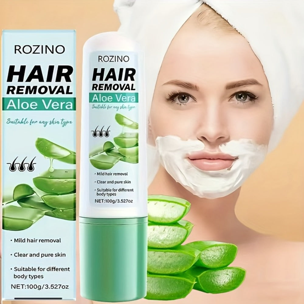 3.53 oz Of Aloe Vera Hair Removal Cream, Gentle And Non-irritating, Removes Hair Thoroughly And Quickly In 5 Minutes. Suitable for Lips, Armpits, Legs, Arms, Private Areas, Chest, And for Both Men And Women All Over The Body