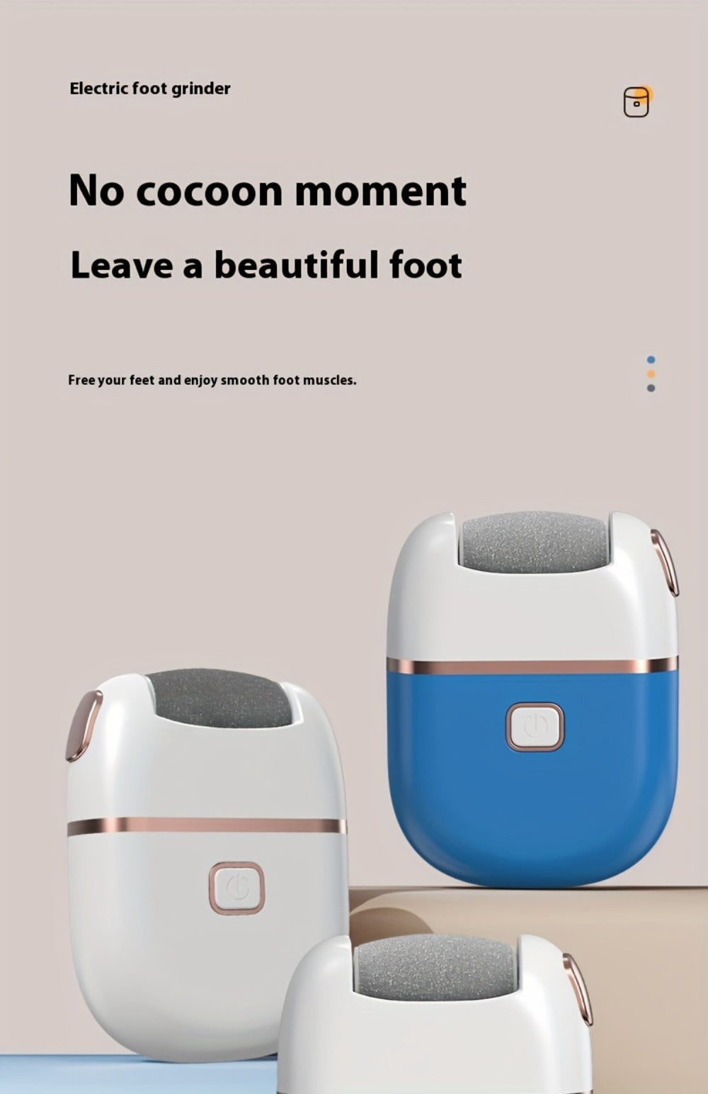 Rechargeable Electric Foot Remover Kit - Rechargeable Pedicure Tools for Feet Care with 3 Interchangeable Heads,Portable And Easy to Use,Professional Foot Care Solution for Smooth And Soft Feet,Personal Care Essentials,Birthday Christmas Gifts