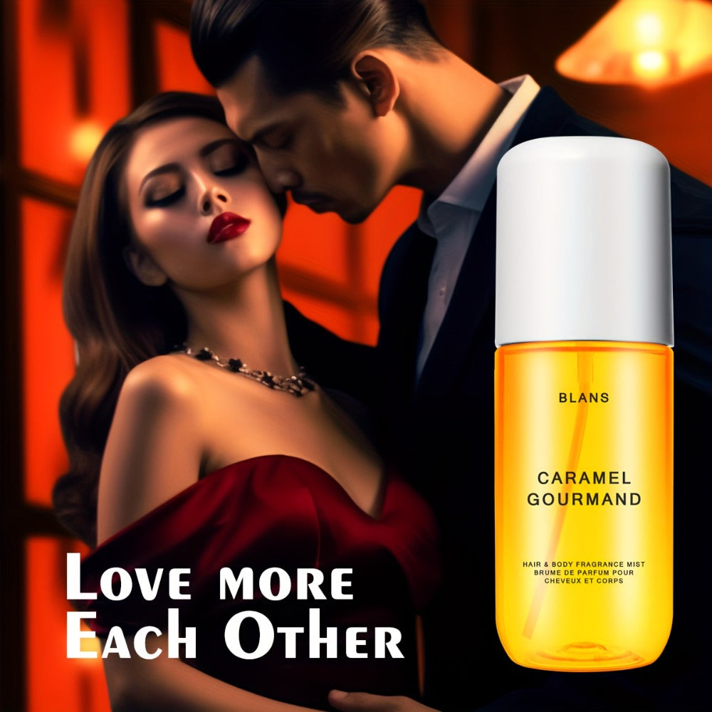 Body & Hair Perfume Spray for Women 3.38 oz - Caramel Gourmand Scent, Moisturizing Fragrance Mist for Skin Body & Hair, Travel Size, Perfect Gift for Valentine's Day & Mother's Day