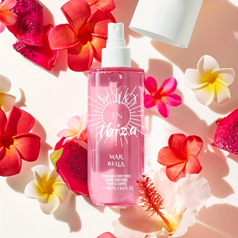 2pcs Set SOLO EN IBIZA Body & Hair Fragrance Mist & Body Cream Gift Box - 4 Scent Varieties, Long-Lasting Vanilla & Fruit Scent, 3.4fl.oz Perfume + Cream, Unisex for Men & Women, Perfume For Women Long Lasting, Long Lasting Perfume