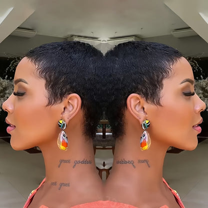 Human Hair Pixie Cut Wig for Women — Brazilian Deep Wave Short Wig with Bangs, 150% Density, Glueless Rose Net Cap, Natural Layered Style, Daily & Party Wear, All Occasions