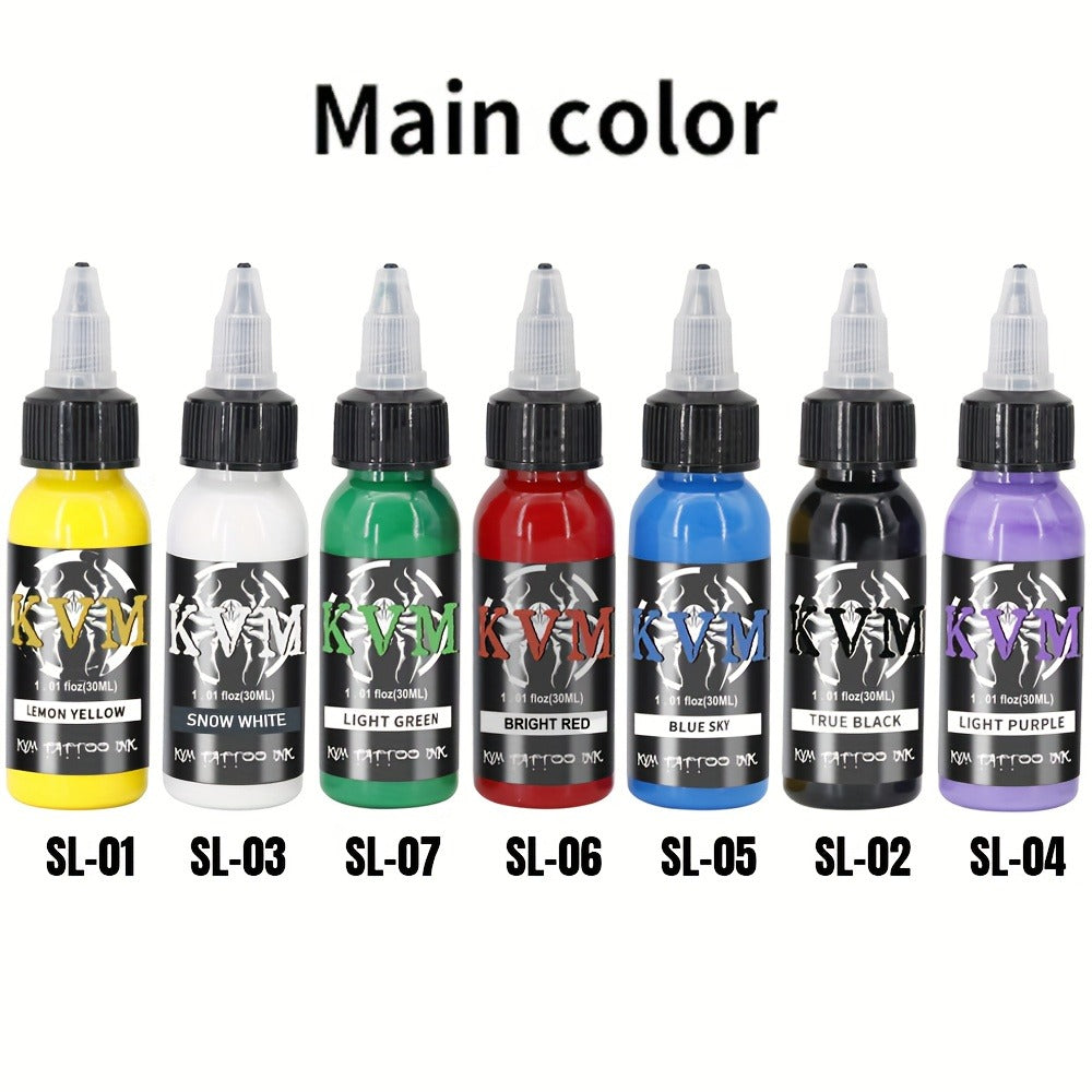 Tattoo Ink Set 1oz (30ml) Tattoo Supplies 7/14 Color Set Ink Complete And Stable Colors Suitable for Tattoo Artists And Beginners Tattoo Supplies