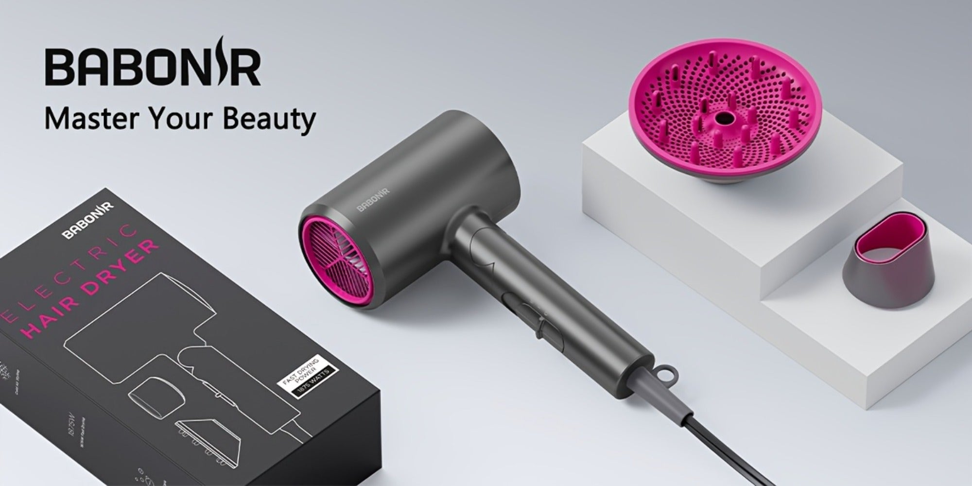 Quick-Drying Hair Dryer Featuring a Diffuser for Curly Hair, 1875W Professional Ionic Blow Dryer Suitable for Both Women And Men, Lightweight And Powerful Portable Hair Dryer Ideal for Travel, Perfect Gift for Friends And Partners