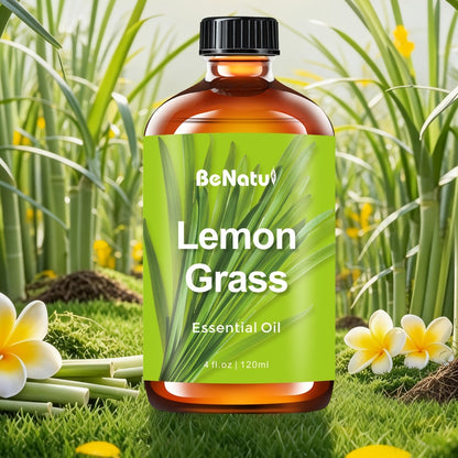 Essential Oil Set 4.06 oz — Frankincense, Lemon, Lemongrass & Rosemary Pure Essential Oils for Massage, Bath, Hair, Skin & Nail Care, Aromatherapy Gift for Women, Mother’s Day Gift