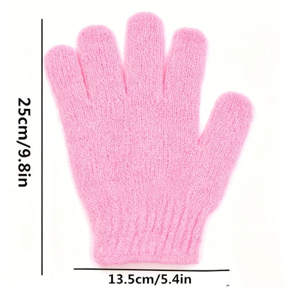 Exfoliating Shower Gloves 20 Pairs - Dual-Sided Nylon Bath Scrub Gloves for Body Exfoliation, Spa Massage & Deep Cleansing | Rose Red Exfoliating Mitts for Women & Men