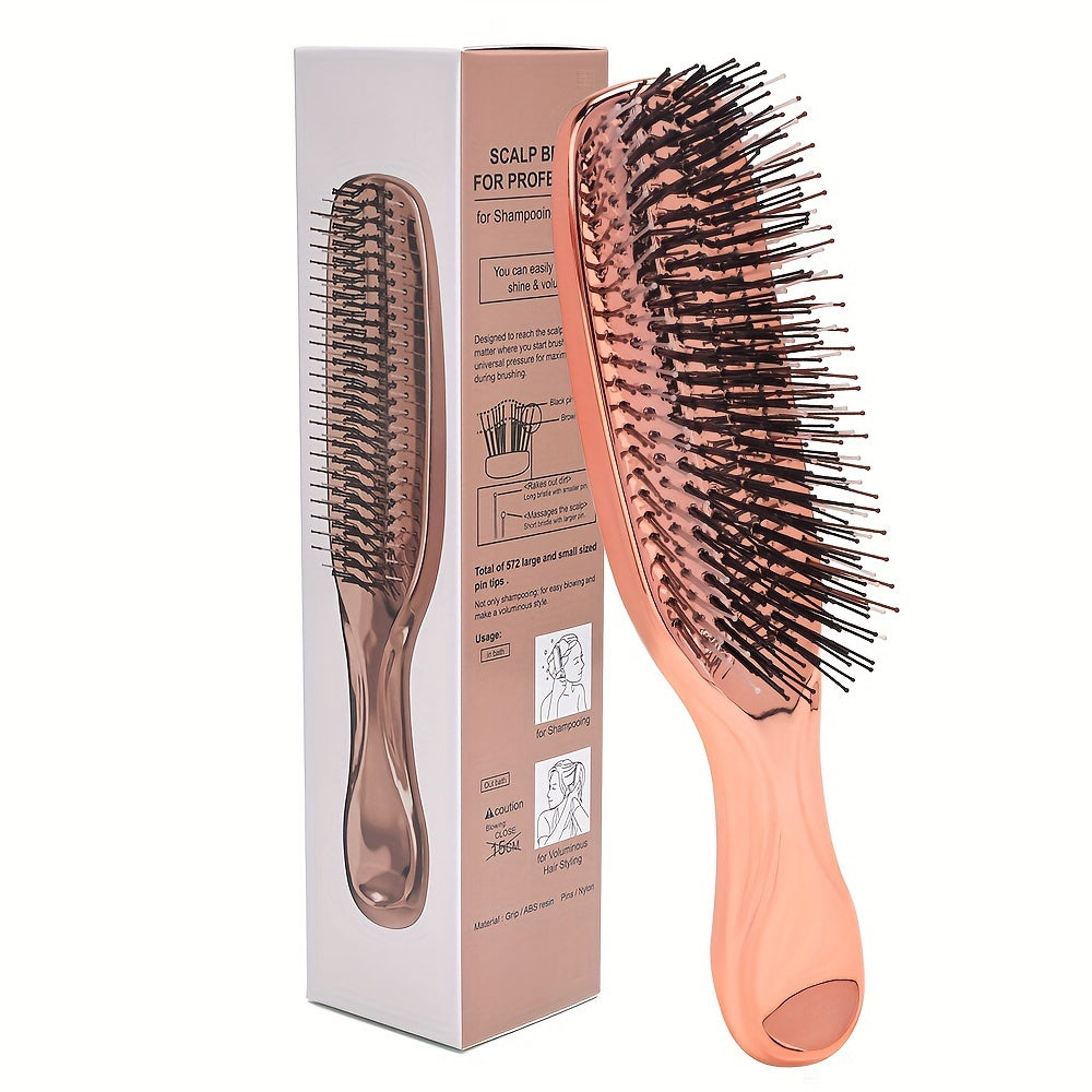 1pc Electroplated Hairdressing Comb Scalp Massage Air Cushion Comb Anti-static Hairdressing Comb with Gift Box