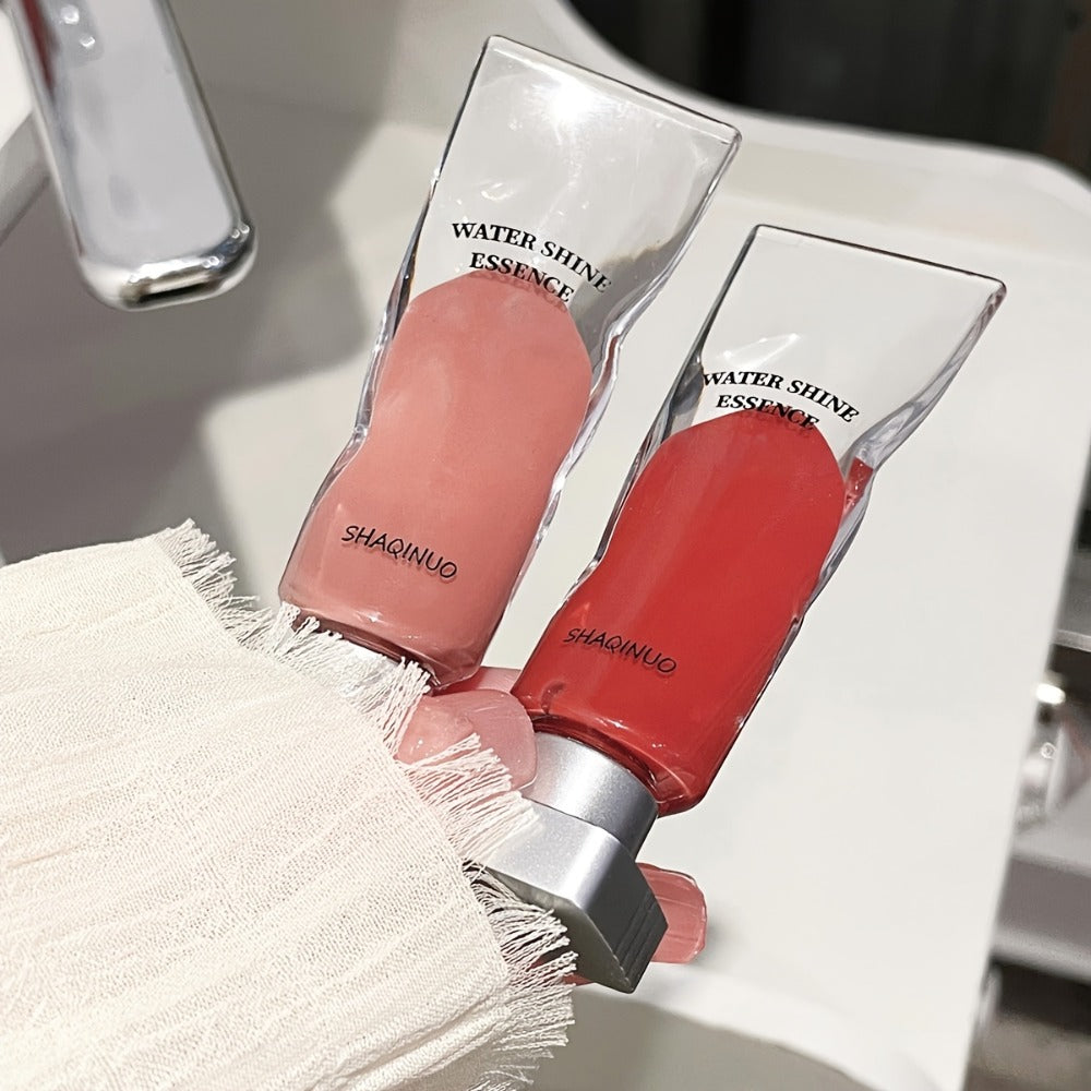 Lip Gloss 5-Pack - Water Glow Essence Jelly Glass Lips, Mirror Shine, Non-Sticky Moisturizing Lip Glaze, Lightweight Luminous Lip Color, Holiday Gift Set