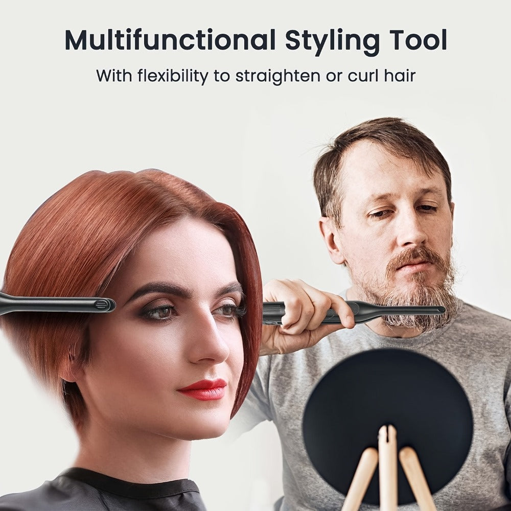 Kipozi 0.3inch Hair Straightener, Short Hair Styling Tools, Beard Care Tools, 2-in-1curly Hair, Curly Hair Straightening, Bangs Styling Small Hairdressing Tools, Unisex Hairdressing Tools, Hair Straightener for Men And Women, Valentine's Gift