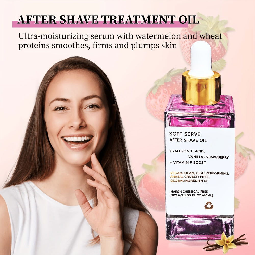 2pcs * 1.35oz Unisex Hypoallergenic Strawberry Vanilla After Shave Oil, Moisturizes and Soothes Skin, Enriched with Glycerin, Suitable for All Skin Types, Beard and Mustache Care, Ideal for After Shave, Body Oil, Christmas/New Year/Valentine's Day