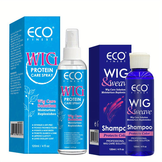 Wig Care Spray And Shampoo Set, Say Goodbye to Frizz, Deep Clean, Extend The Life Of Wigs, Suitable for All Kinds Of Wigs, Artificial Wigs, Braided Wigs