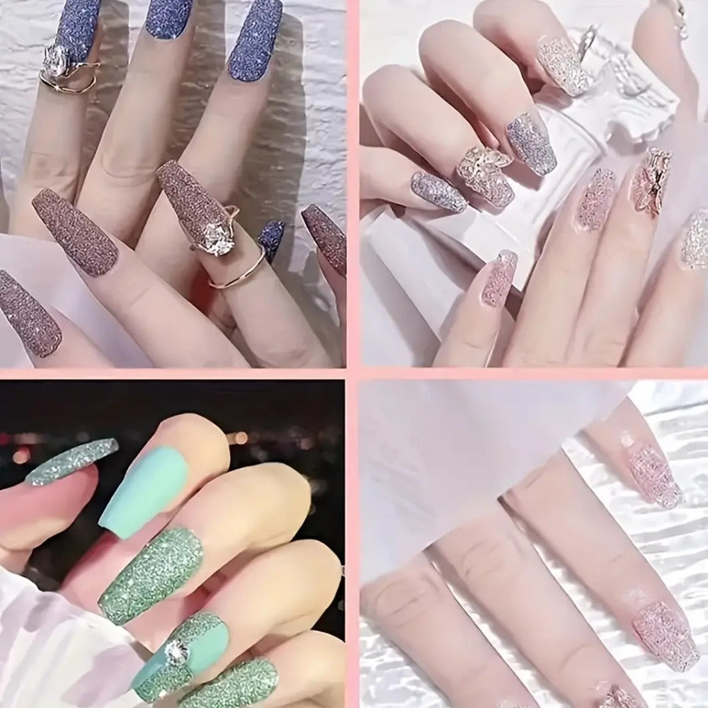 23-in-1 Professional Acrylic Nail Kit Complete with 12 Glitter Colors, White & /Pink Powder - DIY Nail Extensions for Beginners & Pros, Full Nail Set (No Glue/Liquid) - - Manicure System for Women