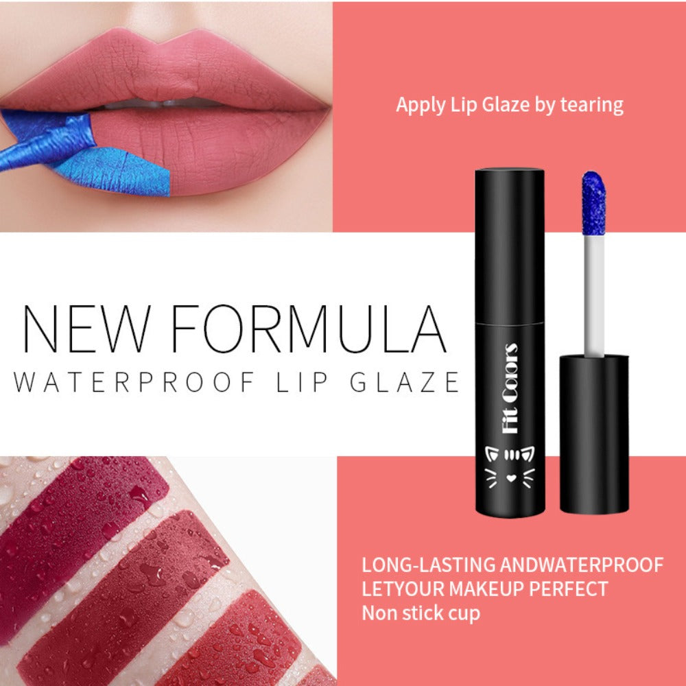 Lip Stain Set 6 Colors Matte Velvet Waterproof Smudge-Proof Long Lasting Lip Gloss Metallic Blue Cobalt Shades Vegan Hypoallergenic All Skin Tones