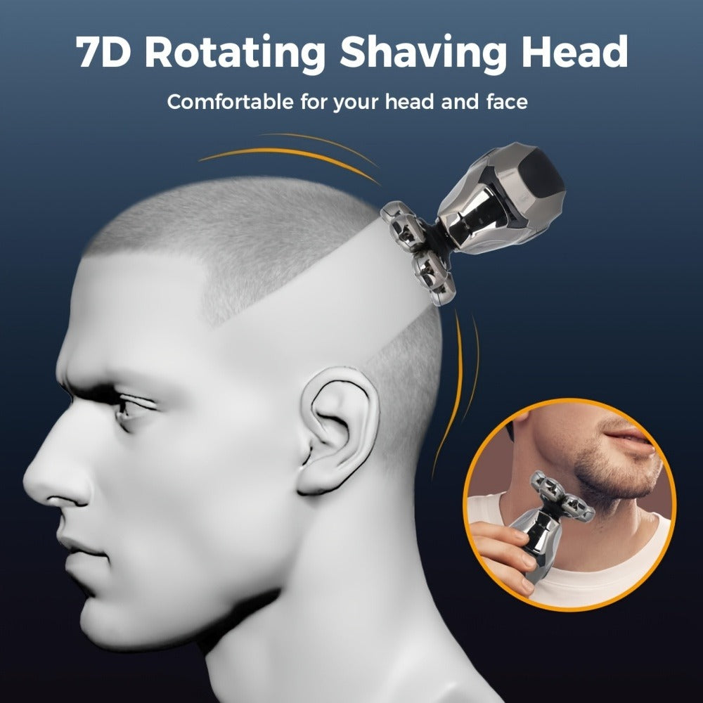 Rotary Shaver for Men 8D Wet Dry Electric Head Shaver IPX5 Waterproof LED Digital Display Beard Nose Hair Trimmer Multi-Function Kit WK5810 ZN6100 Replacement Blades
