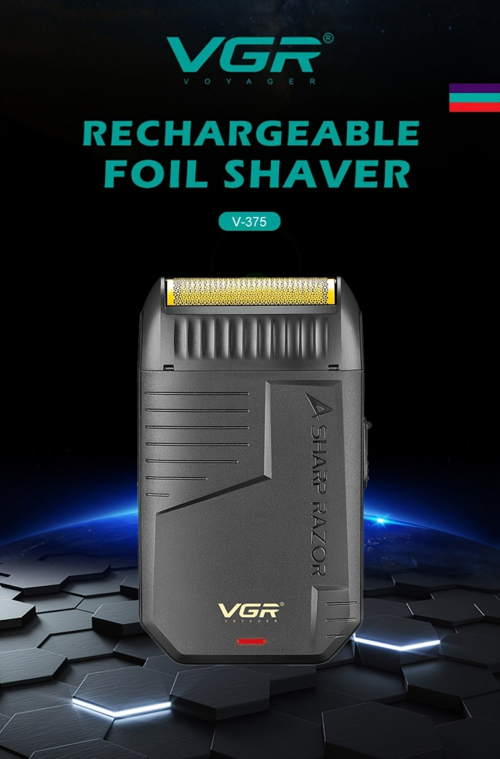 Electric Razor for Men VGR USB Rechargeable Cordless Foil Shaver Professional Beard Sideburn Trimmer Travel Hair Trimmer Minimalist Black Gift for Him