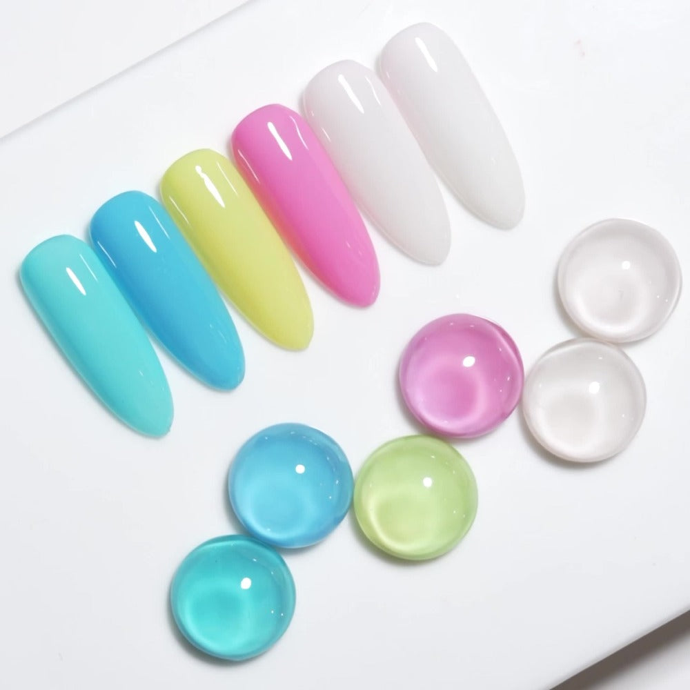 XEIJAYI Frame Bottle Temperature-Responsive Gel 6pcs-- Spring And Summer New Nail Art Series 6pcs Set, Glittery Heat Gel Nail Gel with Color-Changing Nails Salon Design Colorful Shiny Glossy Fashion LED Nail Art for DIY Manicure