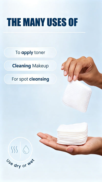 Disposable Square Cleansing Pads 200pcs (2 Boxes x 100) Extra Thick Soft Wet & Dry Facial Pads for Daily Skincare Makeup Removal — Lint-Free Beige-Friendly 2.76x2.36 inch