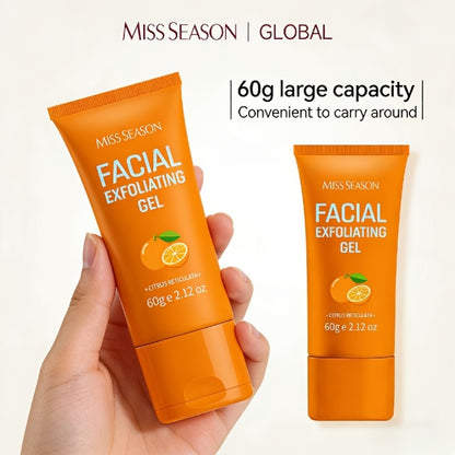 Facial Exfoliating Gel with Orange Enzyme 60g – Gentle Face & Body Scrub, Deep Pore Cleansing, Brightening, Moisturizing, Hypoallergenic for All Skin Types, 2-Pack