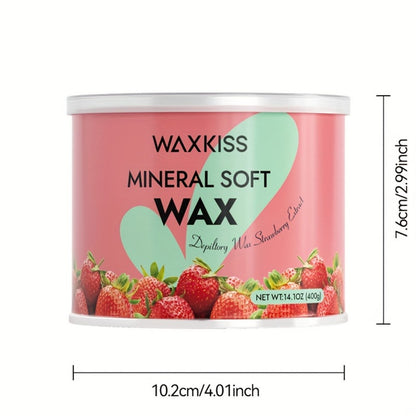 Soft Wax for Hair Removal 400g — WAXKISS Honey & Aloe Vera Waxing Jar, Easy Application for Face, Underarms, Legs, Back & Body | All Skin Types Home & Travel Wax