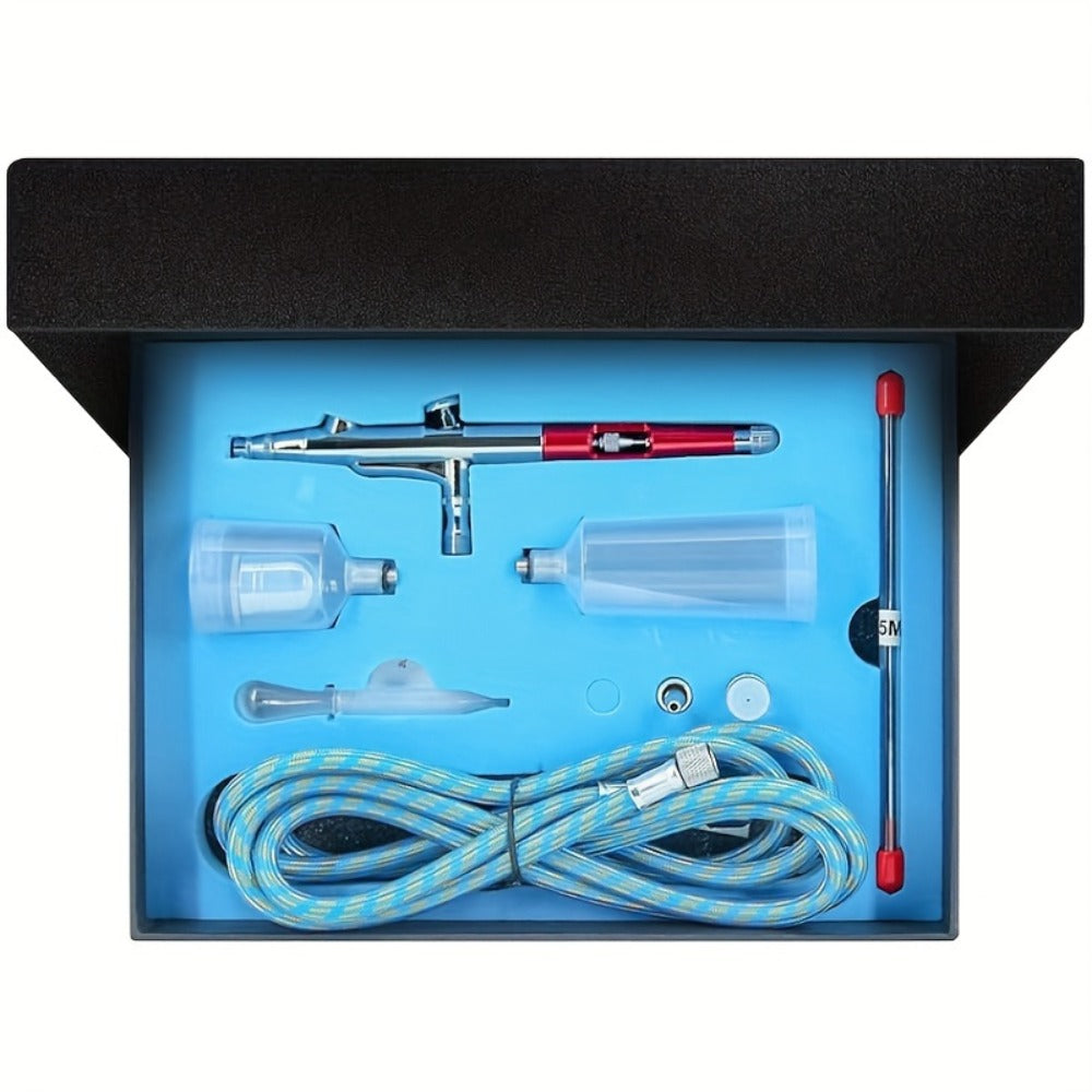Airbrush Kit - Airbrush Gun Set Dual-Action Gravity Feed with 0.3 And 0.5Mm Needle Sets - Air Brush Set with 7CC 20Cc 40Cc Replacement Cups for Nails Model Painting Cake Tattoo Makeup