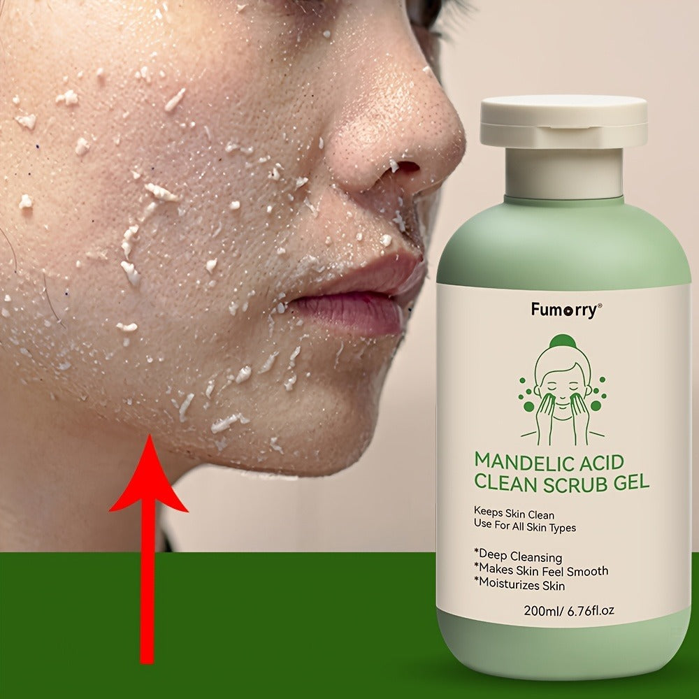 Deep Cleansing Exfoliating Gel - 6.76oz, with Mandelic Acid - Aloe & Rose Extract, Long-Lasting Moisture Cleanses Pores Exfoliating Gel for Both Face And Body Suitable for Daily Use