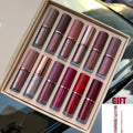 Valentine's Day Gifts 12pcs/Set Velvet Matte Liquid Lipstick Book Style Christmas Gift Long-Lasting Non-Stick Cup Not Fade Shimmer Nude Lip Gloss Christmas Gifts