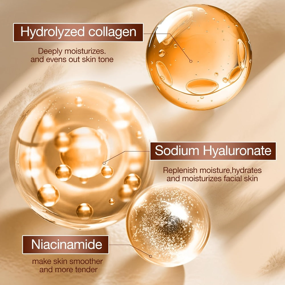 A Luxurious 14-Item Collagen Skincare Collection for Women, Designed to Hydrate And Firm The Skin with Sodium Hyaluronate And Niacinamide. It Offers Deep Moisture And Brightening Effects, And Comes in a Perfect Gift Box That Includes a Face Toner