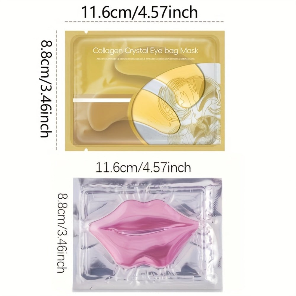 6pcs/12pcs/18pcs Moisturizing Eye Mask Hyaluronic Acid Pink Lip Mask Patch For Hydrated Lips, Moisturizing And Hydrating Anti-Dry Lip & Eye Care & Lip Eye Sleeping & Lip Eye Nourishes & Smoothing Mother Gifts Set For Women Christmas Gifts