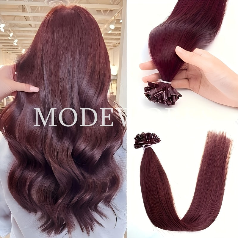 Keratin U Tip Hair Extensions 100% Remy Human Hair Nail Tip Bond Straight Invisible Seamless 12 14 16 18 20 Inch 50 Strands Natural Black Jet Black Blonde Brown Multi Color