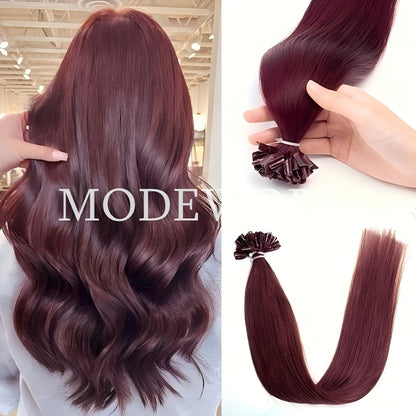 Keratin U Tip Hair Extensions 100% Remy Human Hair Nail Tip Bond Straight Invisible Seamless 12 14 16 18 20 Inch 50 Strands Natural Black Jet Black Blonde Brown Multi Color
