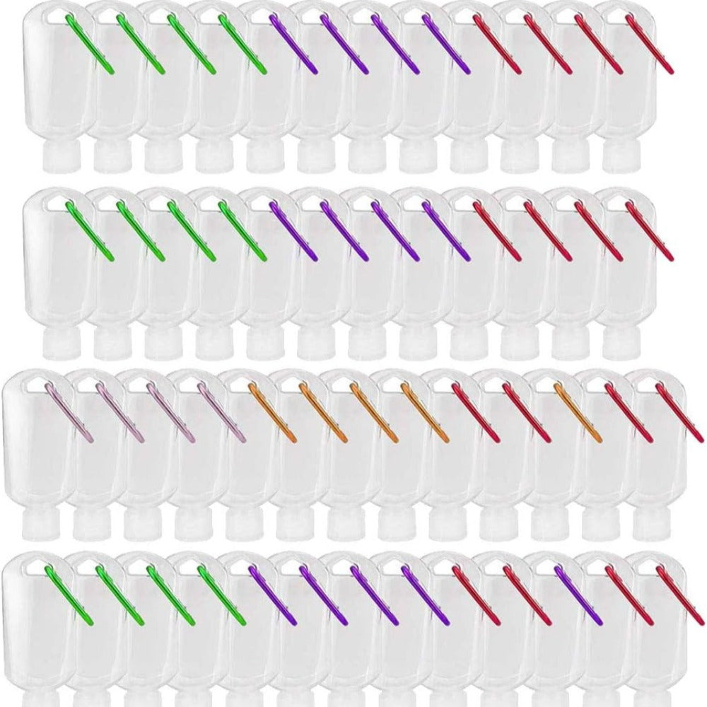 50pcs 1.7oz Leakproof Travel Bottles with Keychain - Portable, Refillable Squeeze Containers for Lotion, Soap & Toiletries, Clear Plastic