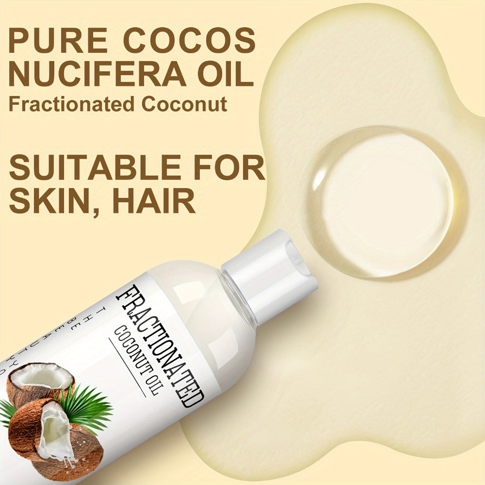 [Hydrate And Nourish] 2pcs 7.5Floz Pure Fractionated Coconut Oil - Hydrate And Nourish Skin/Hair, Perfect for Massage And Blending, Unisex, Made from 100% Pure Cocos Nucifera, Moisturizes And Smooths Hair, Moisturizing Hair Oil, Body Oil, Essential Oil. f