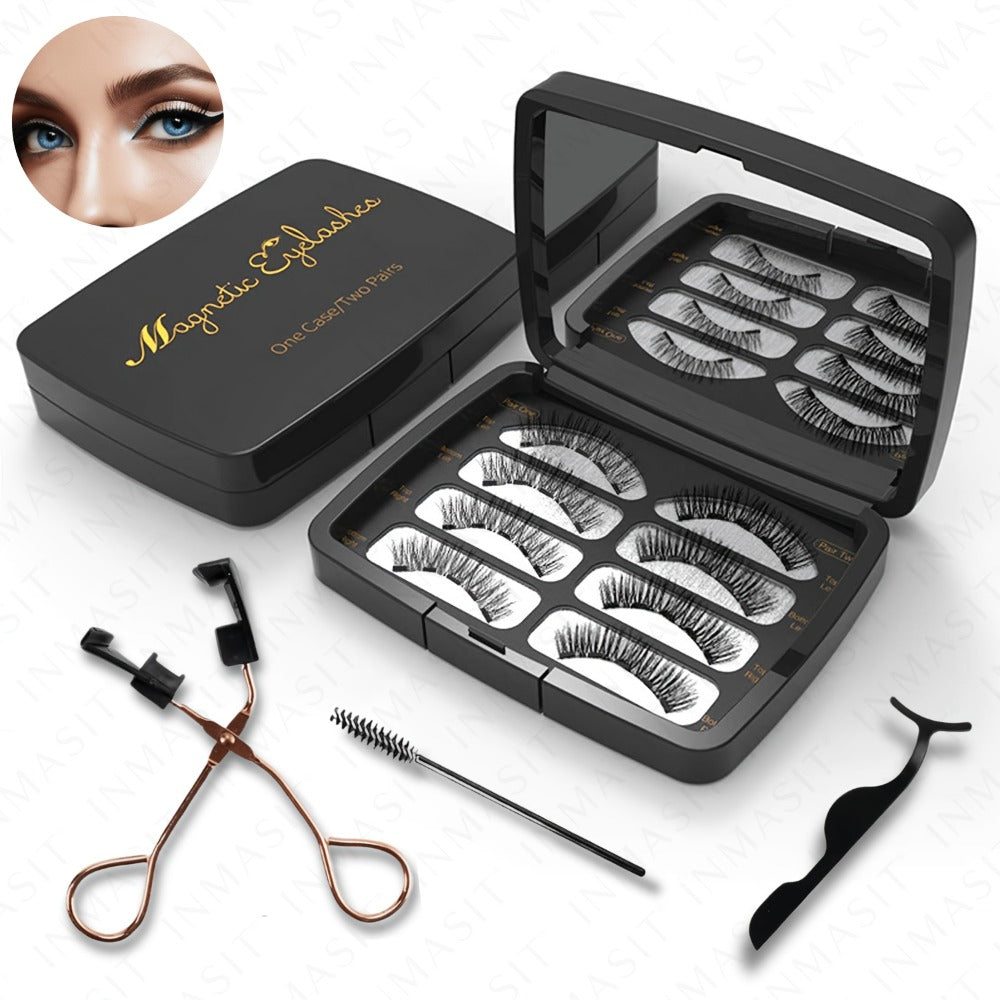 Local Warehouse 8pcs Quantum Magnetic Eyelash Set Makeup Lash Clusters Kit with 2 Styles of Applicators Tweezers And Brush 3D Magnetic False Lashes Beginner-Friendly Natural Set Idea for Daily Makeup Parties And Valentine'S Day Gifts Makeup for Wome