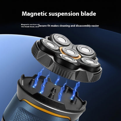 Electric Hair Clipper 6D Floating Head Self-Cut Bald Head Shaver 10W High Power 1400mAh USB-C Charging LED Display Two-Speed Travel Lock Hair Trimmer