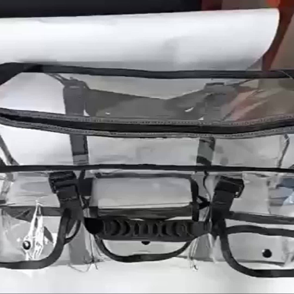 A Set of Extra-Large Professional Transparent PVC Bag, Ideal for Both Men And Women, Featuring Ample Storage Space, a Travel Design, Three External Pockets, And Adjustable Shoulder Straps