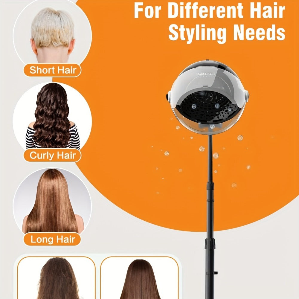 Standing Hooded Hair Dryer 1875W — Professional Ionic Floor-Standing Hood Dryer for Salon, Adjustable Height, Deep Conditioning, Natural Hair, 4 Colors
