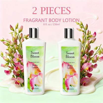 Body Lotion Moisturizing | 4 Floral Fragrances — Lavender, Sweet Bloom & Coconut Lime with Vitamin C & Glycerin for Smooth, Radiant Skin, All Skin Types, 2-Pack Gift Set