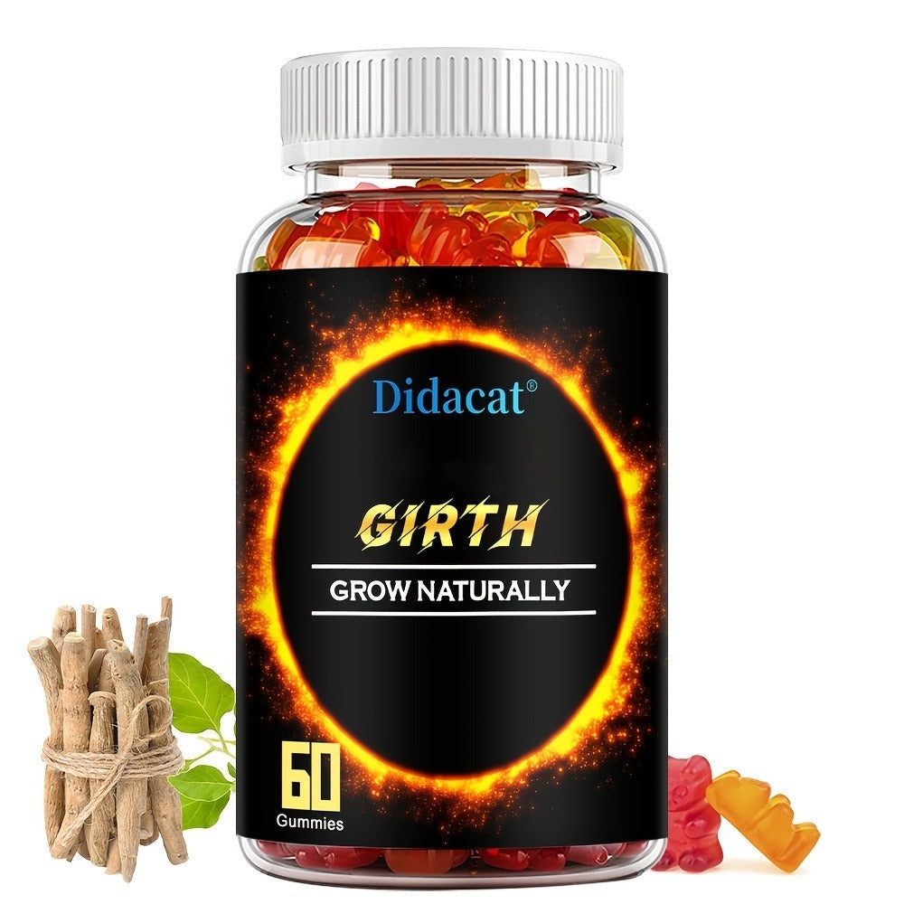 Option: 60 Gummies Or 60 Gummies*3-GIRTH Gummies-Men's Supplement-with Ashwagandha-Holistic Wellness Support-60 Gummies