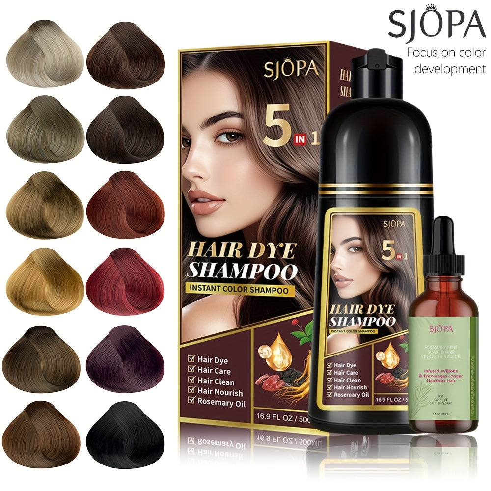 This Valentine'S Day Hair Coloring Gift Set Includes 16.91 Ounces of Hair Coloring Shampoo (With Five-In-One Benefits) And 0.03/1.01 Ounces of Rosemary Hair Oil. The Gentle, Non-Irritating Formula Makes It The Perfect Valentine'S Day Gift