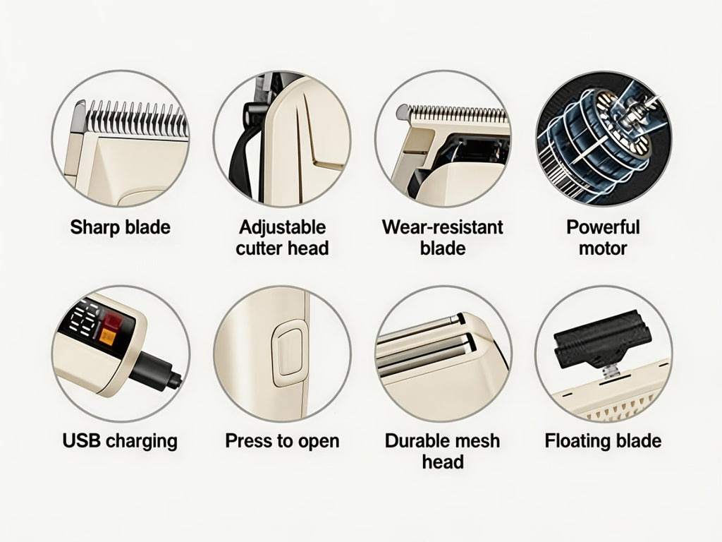 Golden Hair Clipper Professional Set, Men's Hairdresser Set, USB Charging, Large-capacity Battery Life, LCD Display Power, Business Travel Essential, Perfect Gift for Dad, Son, Brother and Friends