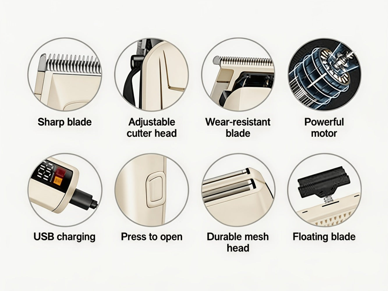 Golden Hair Clipper Professional Set, Men's Hairdresser Set, USB Charging, Large-capacity Battery Life, LCD Display Power, Business Travel Essential, Perfect Gift for Dad, Son, Brother and Friends