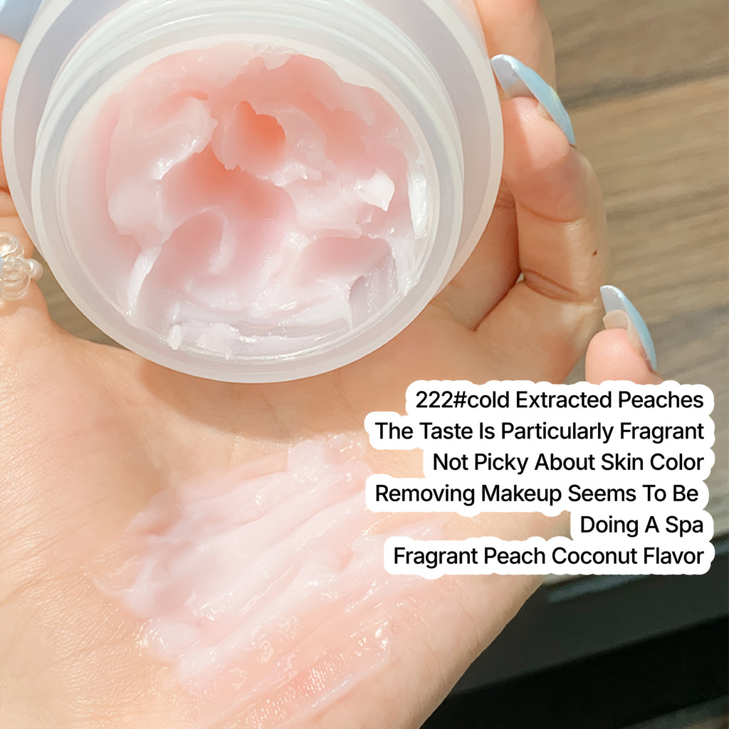 Xixi Makeup Remover Balm - Gentle Hydrating Cleansing Balm with Cold-brewed Peach, Fast-Melting No Residue Formula, Pastel Blue & Pink, for Sensitive/Neutral Light Beige - Spa-like Makeup Removal at Home