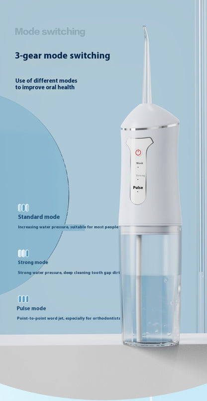 Water Flosser Portable USB Rechargeable Cordless Oral Irrigator with 4 Nozzles 3 Cleaning Modes Smart Chip Electric Water Floss Teeth Cleaner for Braces Gum Health Travel Home Use Men Women