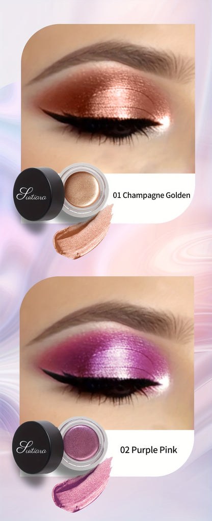 Jelly Eyeshadow 2pcs Shimmer Gel Single Color Sunset Copper High Gloss Long Lasting Fade Resistant Eye Makeup for Women Party Holiday Glam