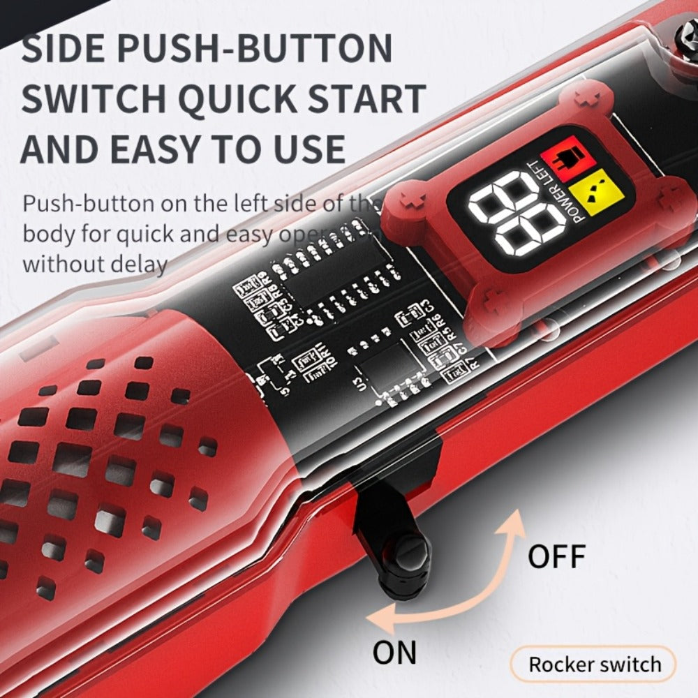 Men'S Hair Clippers | Retro Transparent Body Electric Hair Trimmer for Pompadour Styles, Professional Beard Trimmer with LCD Display, High-Power Hair Grooming Machine, USB Charging, ABS Plastic, Battery, Father'S Day Gift