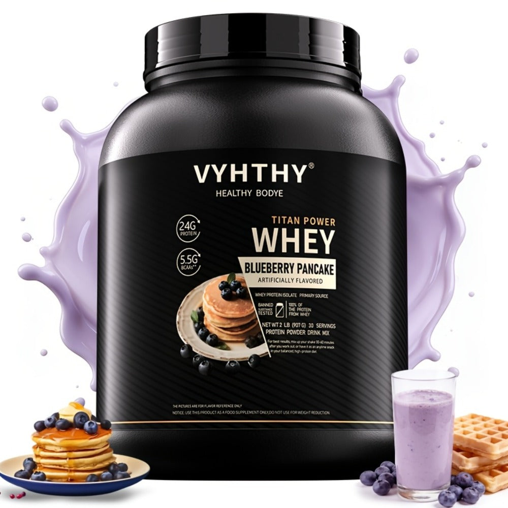 VYHTHY Whey Protein Powder, Premium Milk Protein Powder, Isolated And Hydrolyzed Blend, Suitable for Sports Nutrition And Daily Use, Contains Bcaas, Low in Carbohydrates, Available in Strawberry, Blueberry, Vanilla