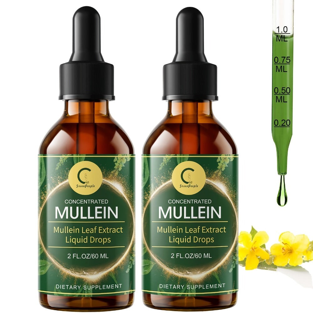 Mullein Drops For Lungs - - Mullein Leaf Liquid Tincture, Support For Respiratory, Immune, Digestive System, Natural Herbal Supplement, 2 FL OZ